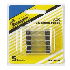 AGC Series 2 Amp Silver Electronic Fuses (5-Pack) by Cooper Bussmann