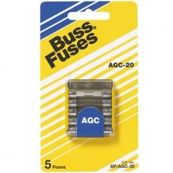 AGC Series 20 Amp Silver Glass-Tube Fuses (5-Pack) by Cooper Bussmann