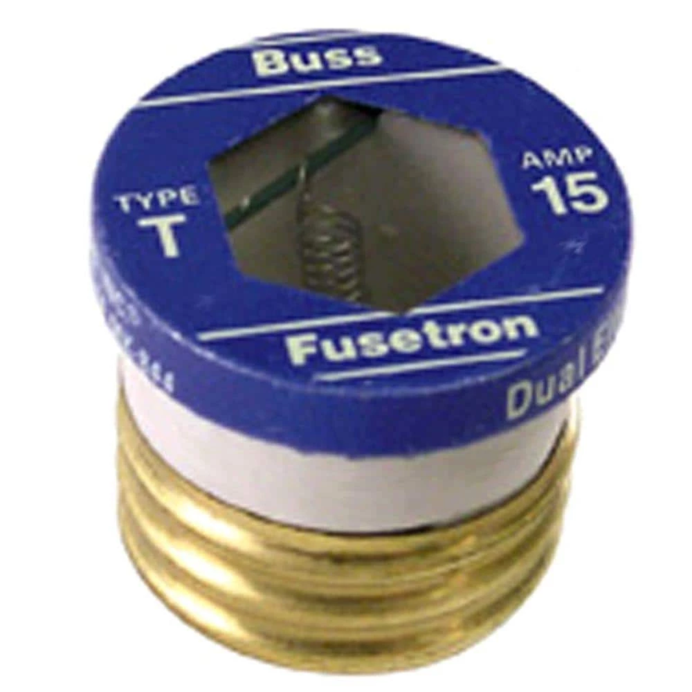 T Series 15 Amp Carded Plug Fuses (2-Pack) by Cooper Bussmann 1 T Series 15 Amp Carded Plug Fuses (2-Pack) by Cooper Bussmann