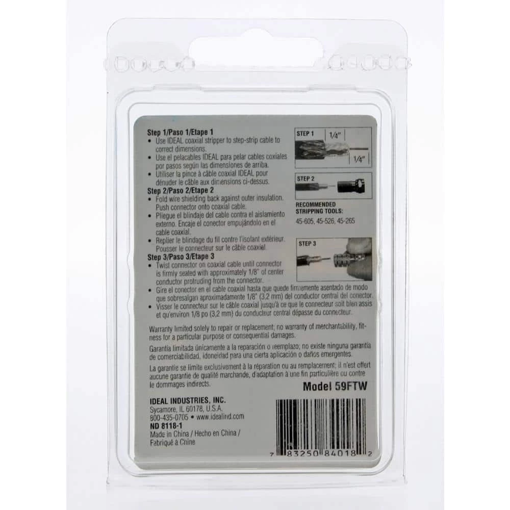 RG-59 Twist-On F-Connectors (Standard Package 3-Packs of 4) by IDEAL 4 RG-59 Twist-On F-Connectors (Standard Package 3-Packs of 4) by IDEAL - Image 4