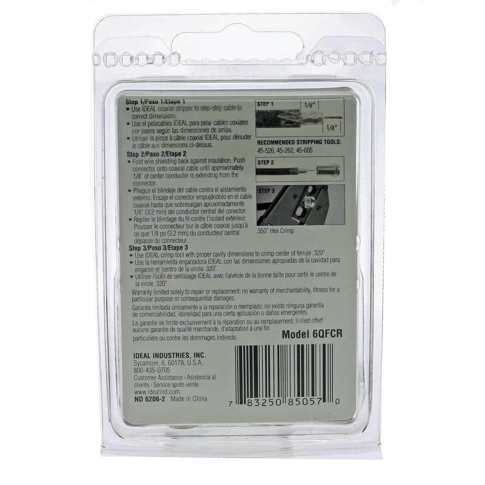 RG-6 Quad Crimp F-Connectors (10 per Pack) by IDEAL 4 RG-6 Quad Crimp F-Connectors (10 per Pack) by IDEAL - Image 4