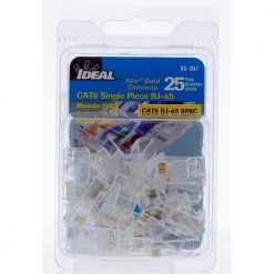 CAT 6 Single Piece Modular Plug (25-Pack) by IDEAL -Cooper Bussmann sale ideal cable connectors 85 367 1d 1000