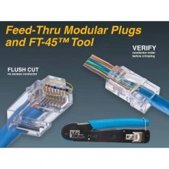 Cat6 Feed-Thru RJ45 Modular Plug (25-Pack) by IDEAL -Cooper Bussmann sale ideal cable connectors 85 375 1f 1000