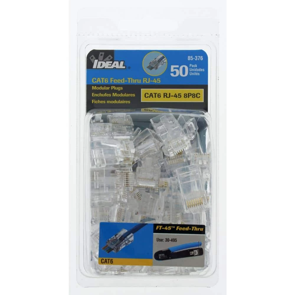 Cat6 Feed-Thru Modular Plug (50-Pack) by IDEAL 8 Cat6 Feed-Thru Modular Plug (50-Pack) by IDEAL - Image 8