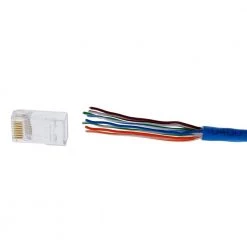 RJ-45 Cat 5e Data Plugs with Strain Relief Boots (15 per Pack) by IDEAL -Cooper Bussmann sale ideal cable connectors 85 379 76 1000