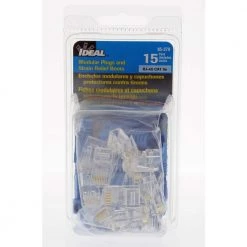 RJ-45 Cat 5e Data Plugs with Strain Relief Boots (15 per Pack) by IDEAL -Cooper Bussmann sale ideal cable connectors 85 379 c3 1000