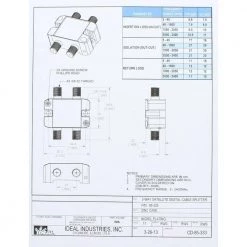 5 MHz - 2.4 GHz 3-Way Digital Splitter (Standard Package, 3 Splitters) by IDEAL -Cooper Bussmann sale ideal cable splitters signal amplifiers 85 333 44 1000