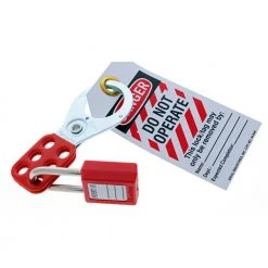 Safety Lockout Hasp, 1-1/2 in. Jaw 2/Card by IDEAL -Cooper Bussmann sale ideal circuit breaker lockouts 44 801 31 1000