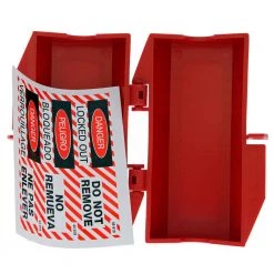 220/250-Volt, 3-1/4 in. x 3-1/4 in. x 7 in. Plug Lockout by IDEAL -Cooper Bussmann sale ideal circuit breaker lockouts 44 819 1f 1000