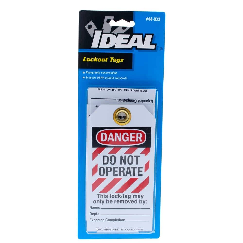 Lockout Tag Heavy Duty "Do Not Operate" Striped 5/Card by IDEAL 3 Lockout Tag Heavy Duty "Do Not Operate" Striped 5/Card by IDEAL - Image 3