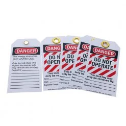 Lockout Tag Heavy Duty "Do Not Operate" Striped 5/Card by IDEAL