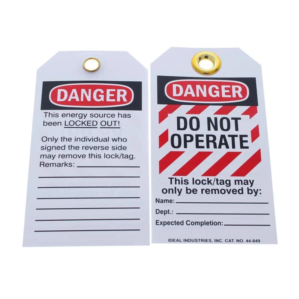 Lockout Tag Heavy Duty "Do Not Operate" Striped 5/Card by IDEAL 2 Lockout Tag Heavy Duty "Do Not Operate" Striped 5/Card by IDEAL - Image 2