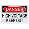 Safety Sign, "Danger High Voltage Keep Out", Adhesive - (5-Pack) by IDEAL