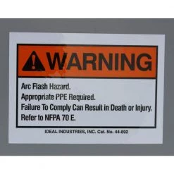 3-1/2 in. x 5 in. NEC Arc Flash Adhesive (Pack of 5) by IDEAL -Cooper Bussmann sale ideal circuit breaker lockouts 44 892 1f 1000