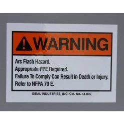 3-1/2 in. x 5 in. NEC Arc Flash Adhesive (Pack of 100) by IDEAL -Cooper Bussmann sale ideal circuit breaker lockouts 44 892bk 1f 1000