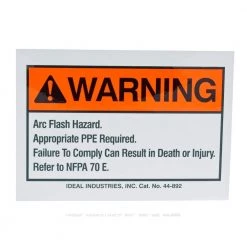 3-1/2 in. x 5 in. NEC Arc Flash Adhesive (Pack of 100) by IDEAL