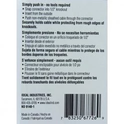 1/2 in. Knockout Quick Snap Non-Metallic Snap-In Box Connector (125-Pack) by IDEAL -Cooper Bussmann sale ideal conduit fittings 46 125 fa 1000