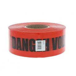 3 in. x 1,000 ft. Barricade Tape Danger High Voltage Keep Out, Red by IDEAL
