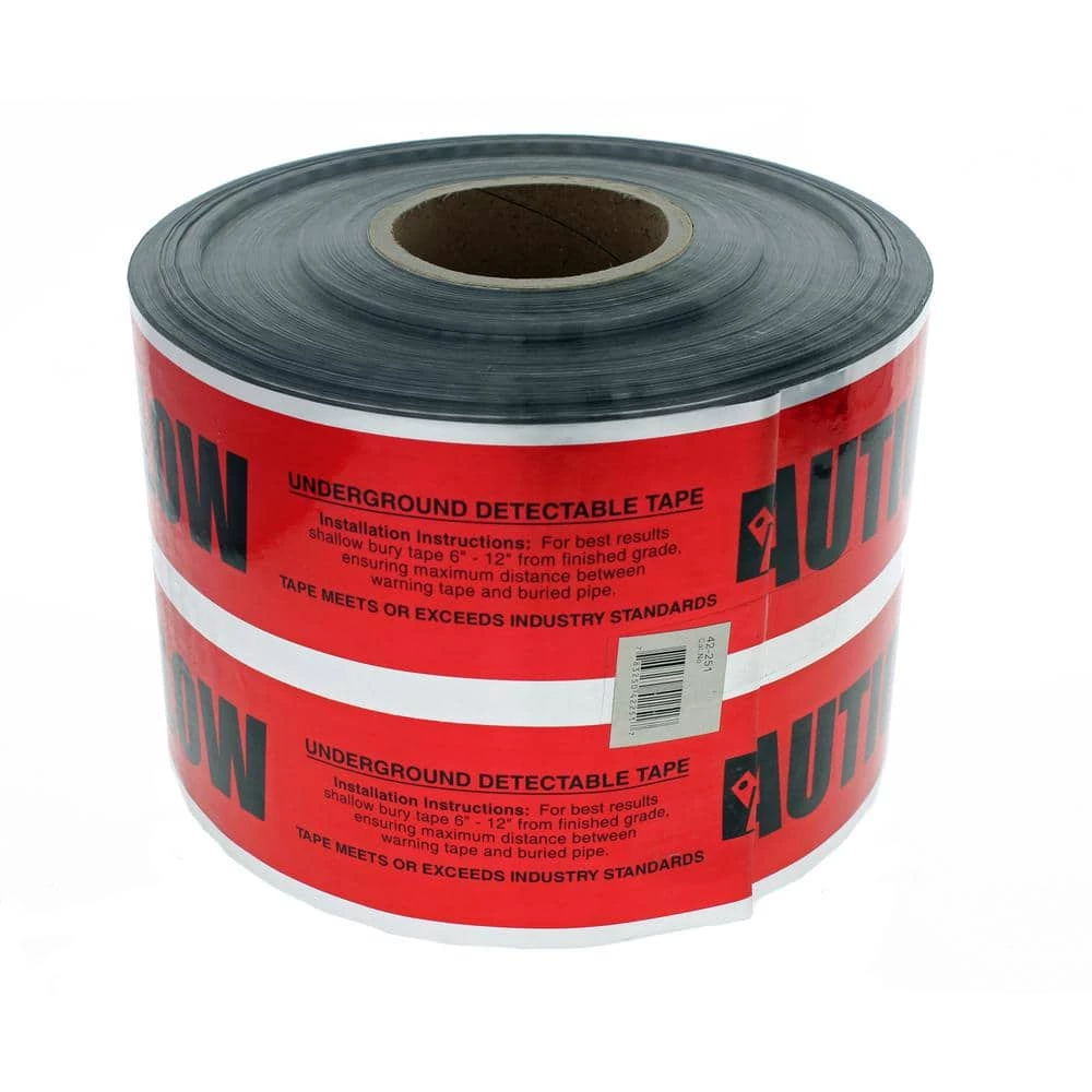 6 in. x 1000 ft. Detectable Underground Caution Tape for Buried Electrical Service Lines, Red by IDEAL 3 6 in. x 1000 ft. Detectable Underground Caution Tape for Buried Electrical Service Lines, Red by IDEAL - Image 3