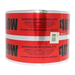 6 in. x 1000 ft. Detectable Underground Caution Tape for Buried Electrical Service Lines, Red by IDEAL