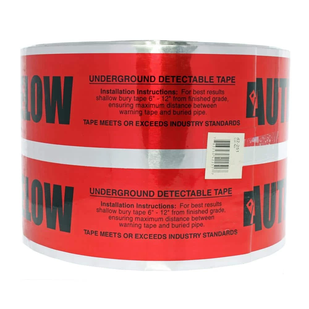 6 in. x 1000 ft. Detectable Underground Caution Tape for Buried Electrical Service Lines, Red by IDEAL 1 6 in. x 1000 ft. Detectable Underground Caution Tape for Buried Electrical Service Lines, Red by IDEAL