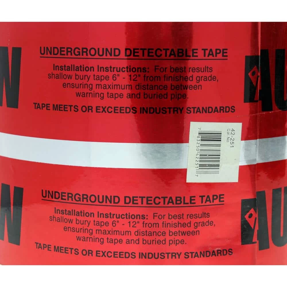 6 in. x 1000 ft. Detectable Underground Caution Tape for Buried Electrical Service Lines, Red by IDEAL 2 6 in. x 1000 ft. Detectable Underground Caution Tape for Buried Electrical Service Lines, Red by IDEAL - Image 2