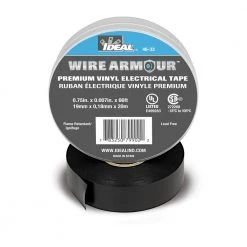 Wire Armour 3/4 in. x 66 ft. x 0.007 in. 33 Premium Vinyl Tape, Black (10-Pack) by IDEAL -Cooper Bussmann sale ideal electrical tapes 46 33 10pk 4f 1000
