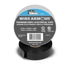 Wire Armour 3/4 in. x 66 ft. x 0.007 in. 33 Premium Vinyl Tape, Black by IDEAL