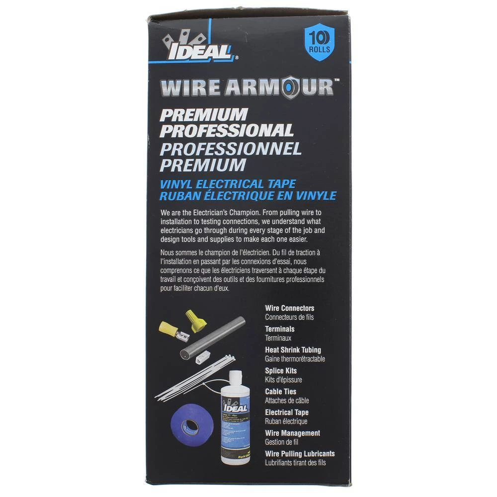 Wire Armour 3/4 in. x 66 ft. Premium Vinyl Tape, Blue (10-Pack) by IDEAL 2 Wire Armour 3/4 in. x 66 ft. Premium Vinyl Tape, Blue (10-Pack) by IDEAL - Image 2