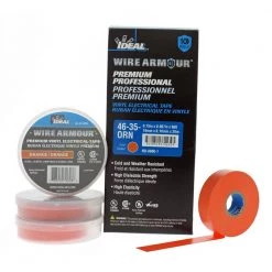 Wire Armour 3/4 in. x 66 ft. Premium Vinyl Tape, Orange (10-Pack) by IDEAL -Cooper Bussmann sale ideal electrical tapes 46 35 orn 10pk 77 1000