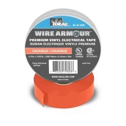 Wire Armour 3/4 in. x 66 ft. Premium Vinyl Tape, Orange (10-Pack) by IDEAL -Cooper Bussmann sale ideal electrical tapes 46 35 orn 10pk c3 1000