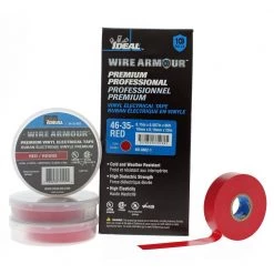 Wire Armour 3/4 in. x 66 ft. Premium Vinyl Tape, Red (10-Pack) by IDEAL -Cooper Bussmann sale ideal electrical tapes 46 35 red 10pk 77 1000
