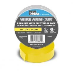 Wire Armour 3/4 in. x 66 ft. Premium Vinyl Tape, Yellow (10-Pack) by IDEAL -Cooper Bussmann sale ideal electrical tapes 46 35 ylw 10pk 4f 1000
