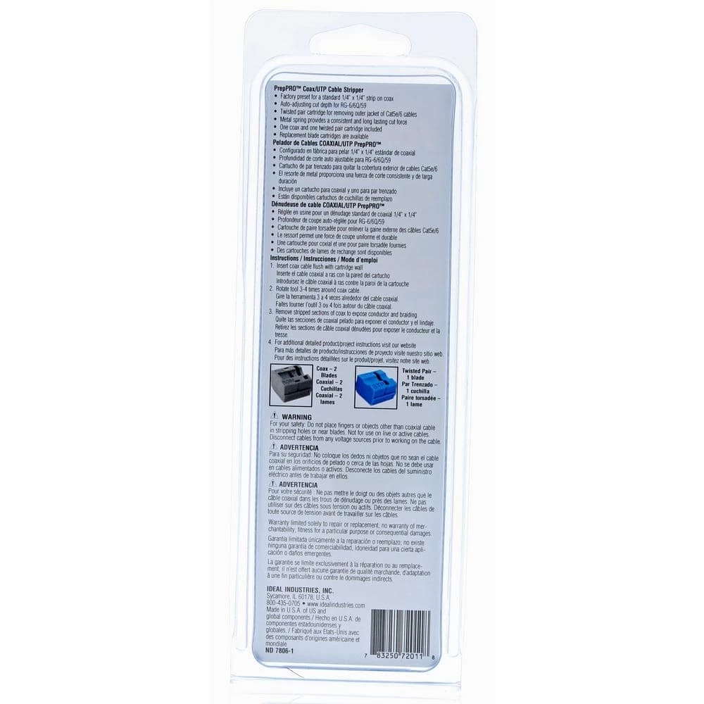 PrepPro Stripper Coax/UTP Cable Stripper, Blue/Gray by IDEAL 3 PrepPro Stripper Coax/UTP Cable Stripper, Blue/Gray by IDEAL - Image 3
