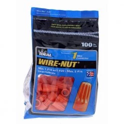 73B Orange WIRE-NUT Wire Connectors (100 per Bag, Standard Package is 3 Bags) by IDEAL 11 73B Orange WIRE-NUT Wire Connectors (100 per Bag, Standard Package is 3 Bags) by IDEAL -Cooper Bussmann sale ideal wire connectors wire terminals 30 073p c3 1000 1