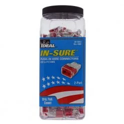 2-Port In-Sure Push-In Wire Connector, Red (300-Jar) by IDEAL -Cooper Bussmann sale ideal wire connectors wire terminals 30 1032j 1f 1000