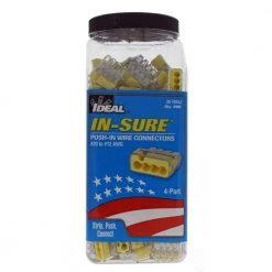In-Sure 4-Port Yellow Wire Connectors (200-Jar) by IDEAL 12 In-Sure 4-Port Yellow Wire Connectors (200-Jar) by IDEAL -Cooper Bussmann sale ideal wire connectors wire terminals 30 1034j 44 1000
