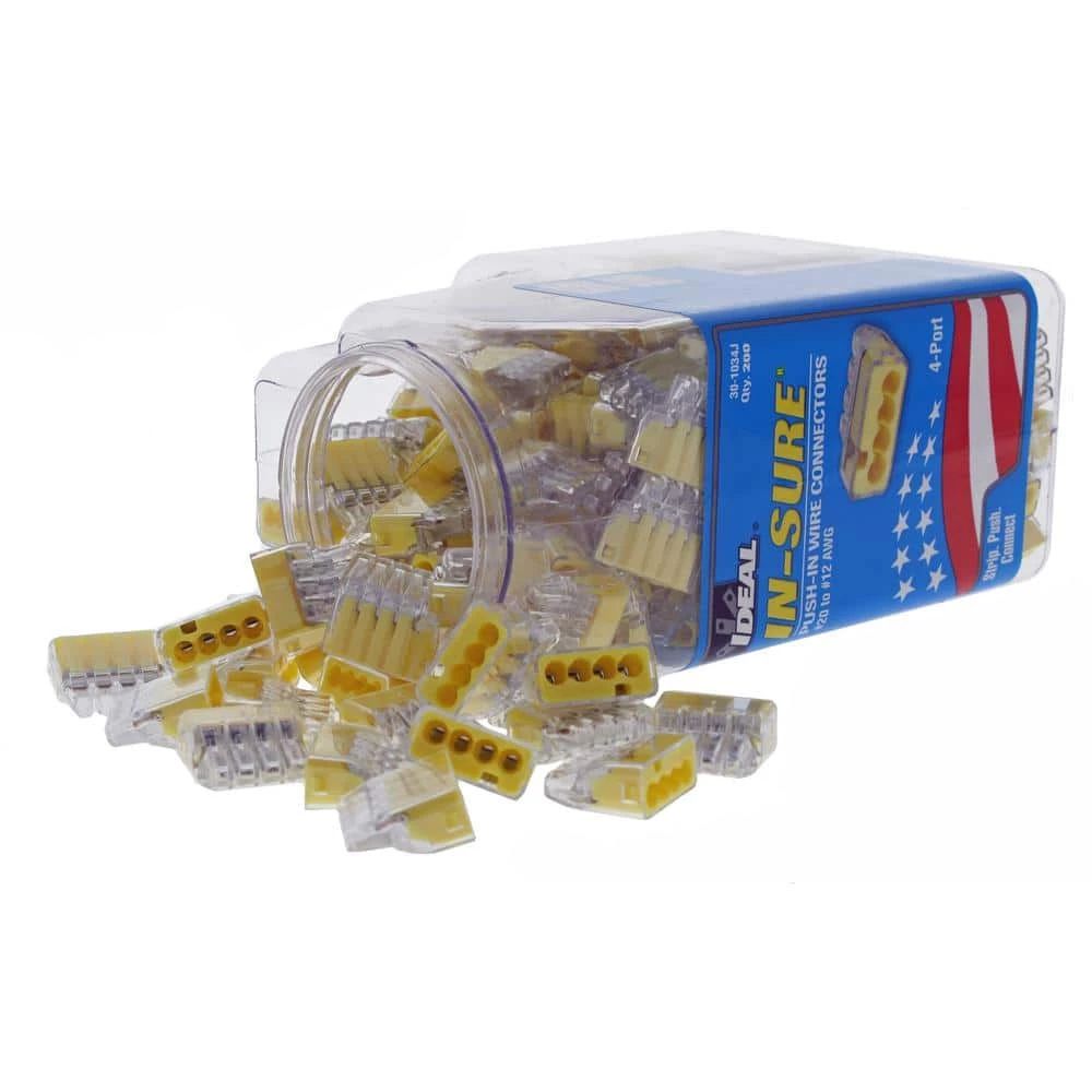 In-Sure 4-Port Yellow Wire Connectors (200-Jar) by IDEAL 2 In-Sure 4-Port Yellow Wire Connectors (200-Jar) by IDEAL - Image 2
