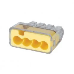 In-Sure Push-In Wire Connector, 4-Port - Yellow (100 Per Bag, Standard Package is 3 Bags) by IDEAL