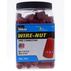 76B Red WIRE-NUT Wire Connectors (250-Pack) by IDEAL 9 76B Red WIRE-NUT Wire Connectors (250-Pack) by IDEAL -Cooper Bussmann sale ideal wire connectors wire terminals 30 1076j c3 1000