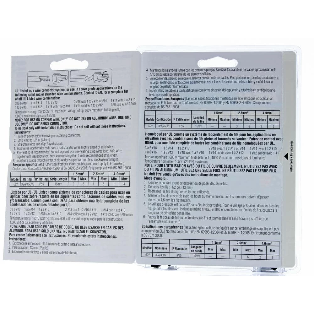 Model 62, WeatherProof Wire Connector in Gray-Red (20 per Card) by IDEAL 4 Model 62, WeatherProof Wire Connector in Gray-Red (20 per Card) by IDEAL - Image 4