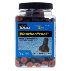 Model 61 WeatherProof Wire Connector, Gray-Orange (150 per Jar) by IDEAL -Cooper Bussmann sale ideal wire connectors wire terminals 30 1261j fa 1000