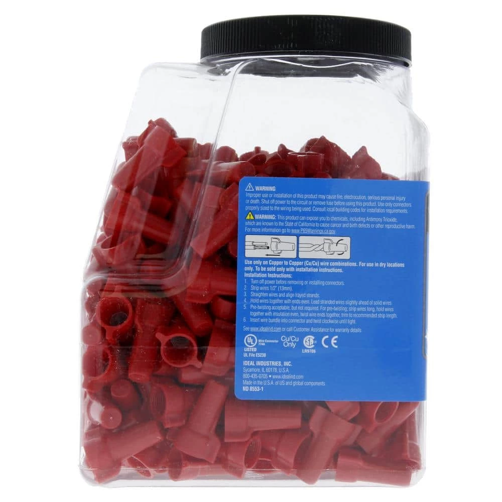 452 Red WING-NUT Wire Connectors (250 per Jar) by IDEAL 2 452 Red WING-NUT Wire Connectors (250 per Jar) by IDEAL - Image 2