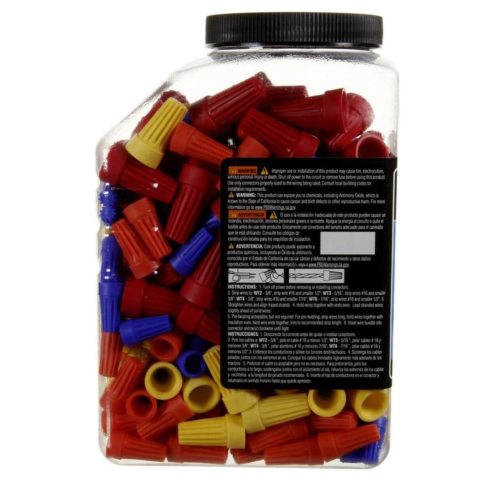 WireTwist Blue, Orange, Yellow, Red Assorted Colors Wire Connectors (300-Count Jar) by IDEAL 2 WireTwist Blue, Orange, Yellow, Red Assorted Colors Wire Connectors (300-Count Jar) by IDEAL - Image 2