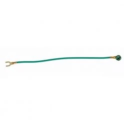 8 in. Grounding Pigtail 12 AWG Green Stranded Wire with #10 Fork/#10 Ring and Screw (25 per Bag) by IDEAL