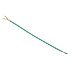 8 in. 12 AWG 1-Wire Stranded Pigtail Fork Stripped, Green (25-Pack) by IDEAL