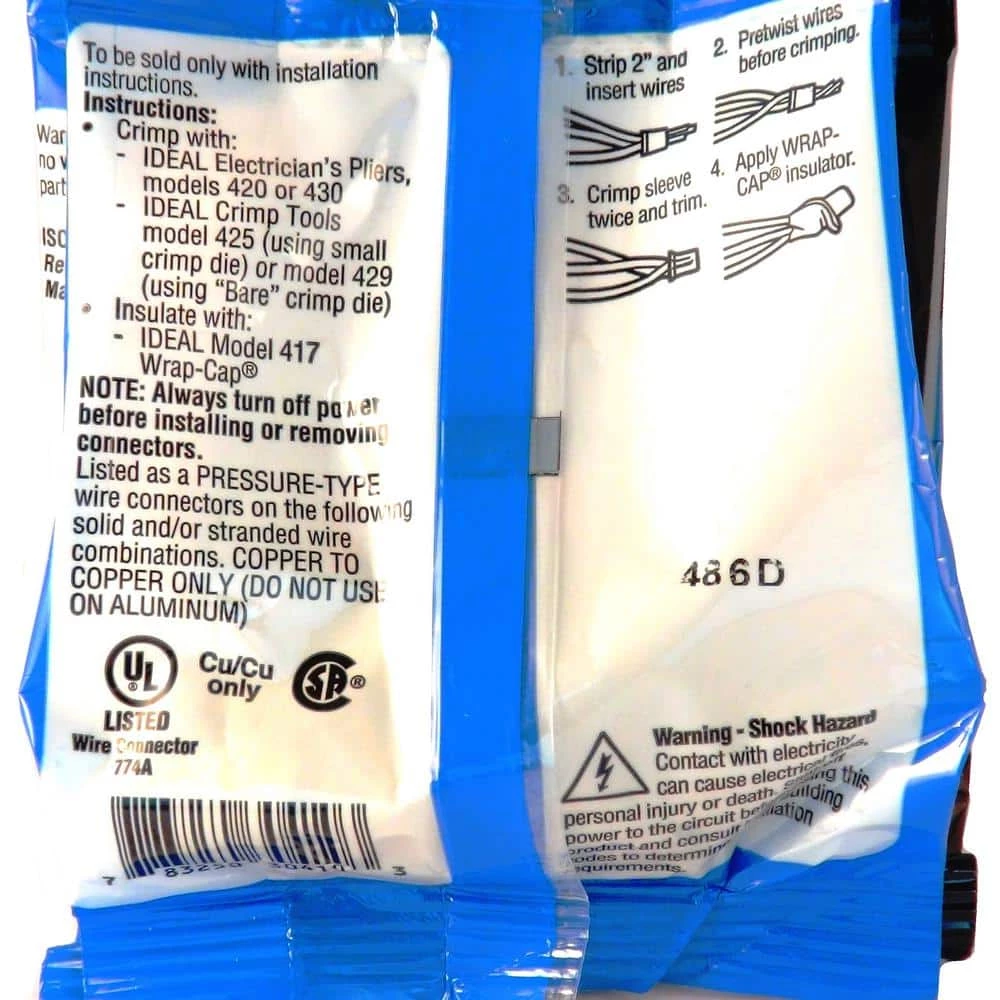 Steel Crimp Sleeve Connector (Bags of 100, Standard Package 2 Bags) by IDEAL 5 Steel Crimp Sleeve Connector (Bags of 100, Standard Package 2 Bags) by IDEAL - Image 5