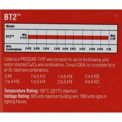 B-Twist Wire Connector, BT2, Red, 500 (Jar) by IDEAL 22 B-Twist Wire Connector, BT2, Red, 500 (Jar) by IDEAL -Cooper Bussmann sale ideal wire connectors wire terminals bt2 500jr 76 1000