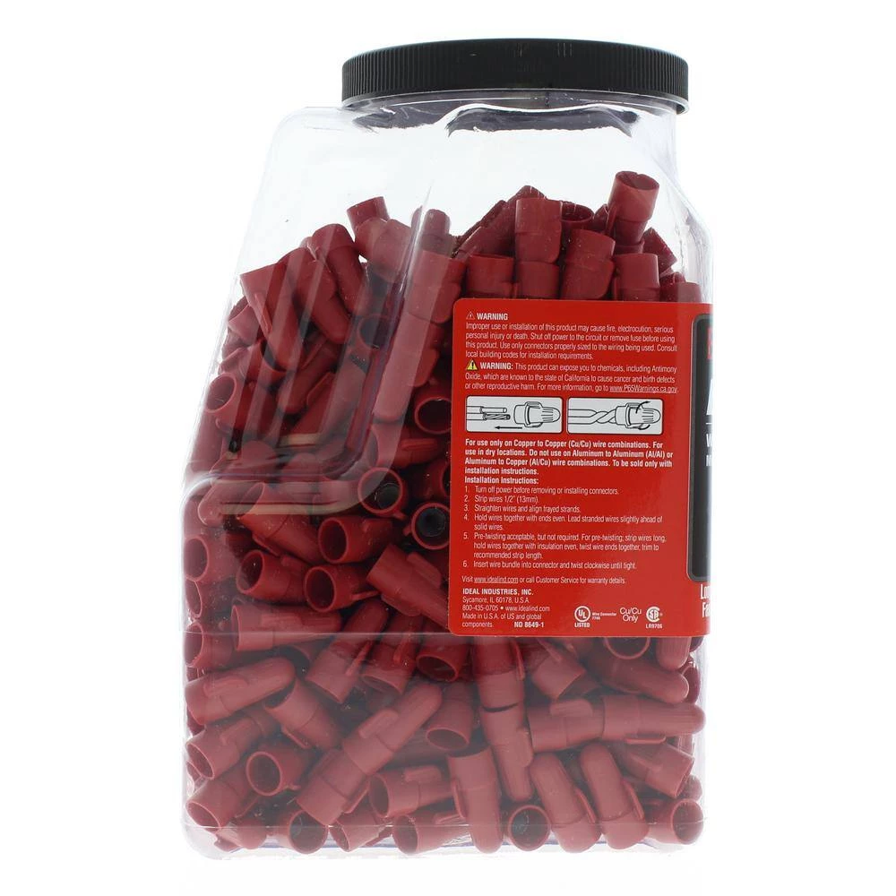 B-Twist Wire Connector, BT2, Red, 500 (Jar) by IDEAL 2 B-Twist Wire Connector, BT2, Red, 500 (Jar) by IDEAL - Image 2