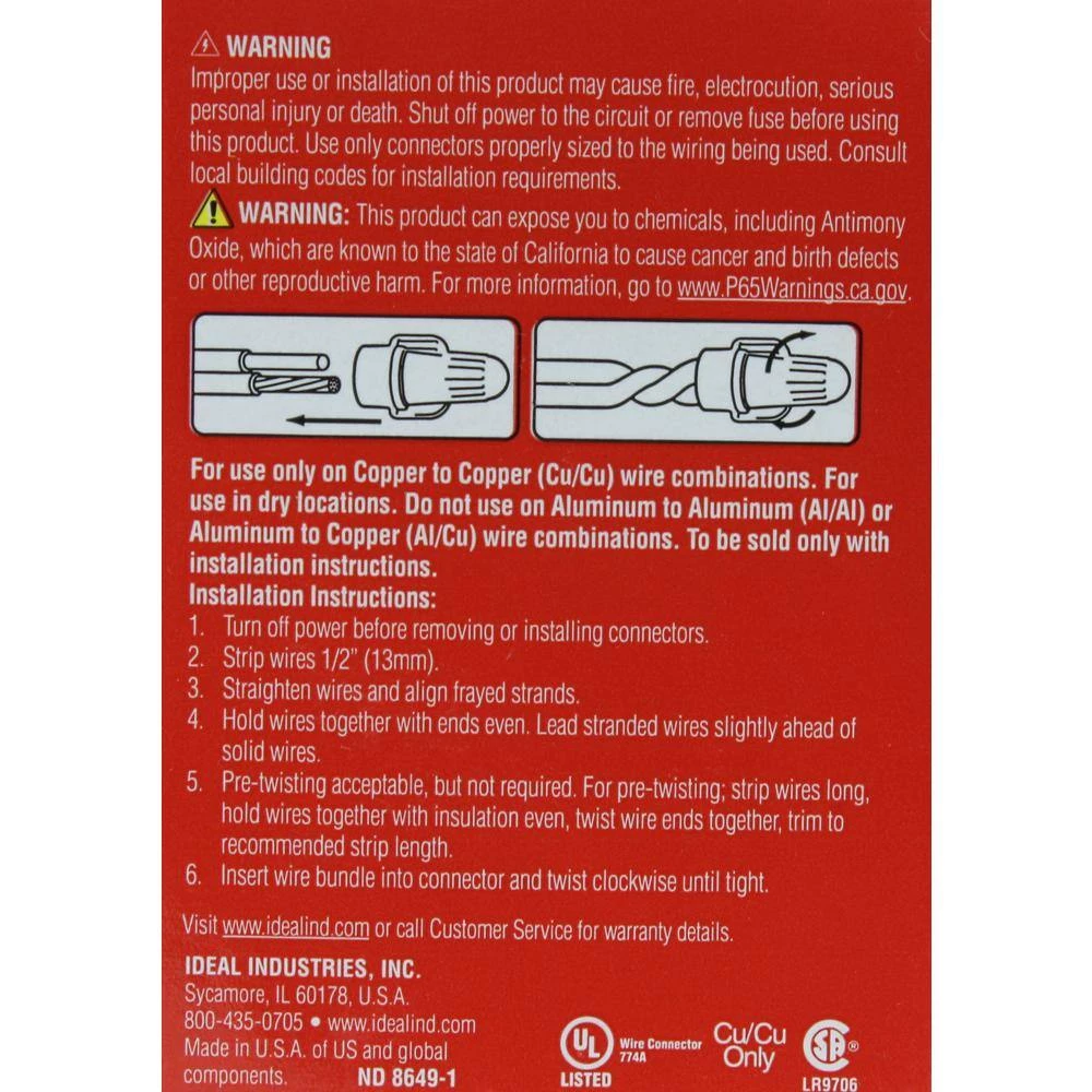 B-Twist Wire Connector, BT2, Red, 500 (Jar) by IDEAL 10 B-Twist Wire Connector, BT2, Red, 500 (Jar) by IDEAL - Image 10